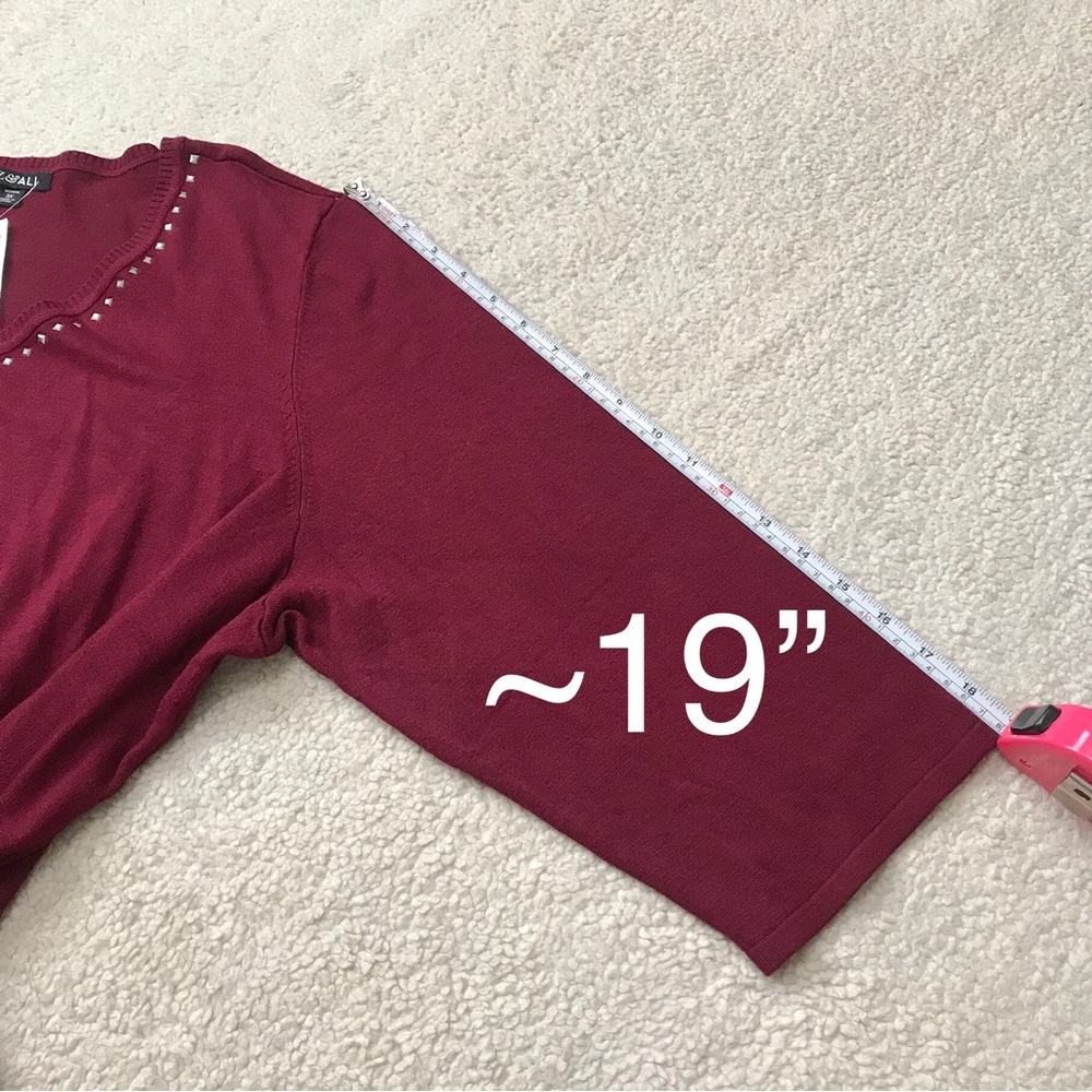 Roz & Ali Knit Top Studded Stretchy Size 3X - Picture 9 of 13